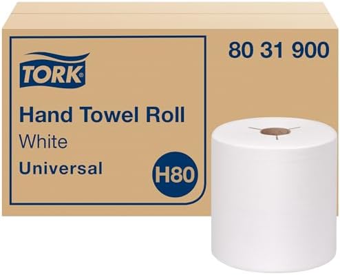 Tork Paper Hand Towel Roll White H80, 6 Rolls x 800 ft by Tork