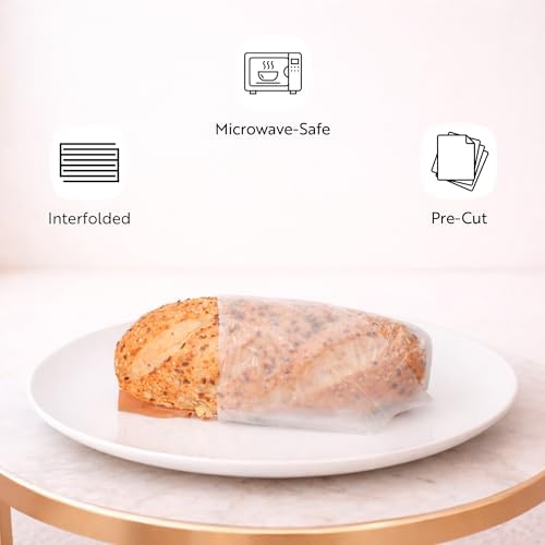 Restaurantware Plastic Food Wraps 1000 Pack of 10.75" x 12" Pre-Cut Clear - Image 4