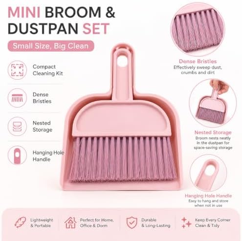 Mini Broom and Dustpan Set, Compact Cleaning Kit - Image 3