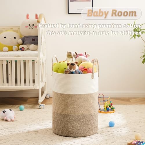 Artfeel Laundry Basket, Woven Cotton Rope Laundry Hamper, 80L - Image 3