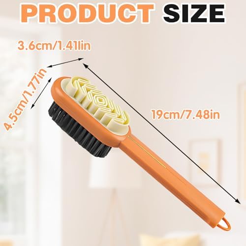 2-in-1 Orange Shoe Brush, Lazy Shoe Brush All-Round Cleaning Tool Soft Plastic - Image 2