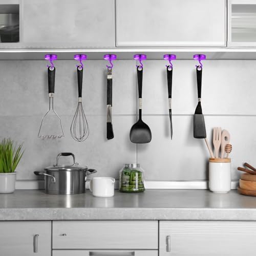Grtard 8 Pcs Purple Magnetic Hooks Heavy Duty, 120 LBS Strong Magnet Hooks - Image 6