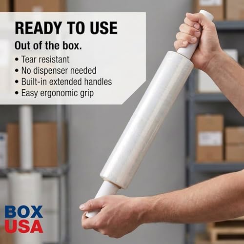 BOX USA Stretch Wrap Extra Wide Stretch Film Roll - 20 in Wide & 1000 ft long - Image 2