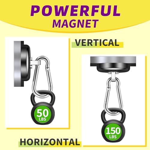 Magnet Hooks Heavy Duty, 10 Pack 150 lbs Black Magnetic Hooks - Image 7
