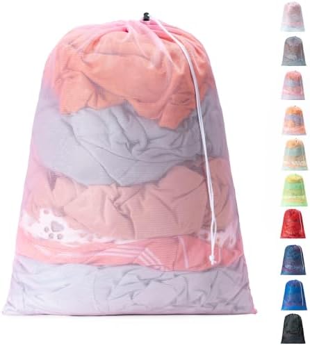 1 Pack Mesh Travel Laundry Bag 28" x 40"Extra Large Dirty Clothes Organizer by Unknown