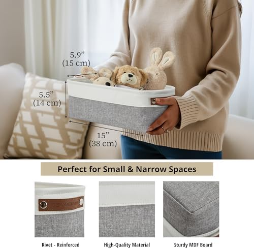DECOMOMO Narrow Storage Bins, Small Storage Baskets - Image 3