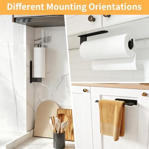 Jesginboo Under Cabinet Paper Towel Holder, Matte Black - Image 6