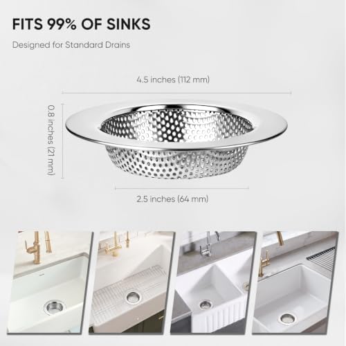 4 Pack Kitchen Sink Strainer, 304 Stainless Steel Sink Drain Strainer, 2mm - Image 5