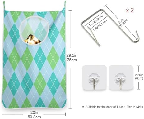 2PCS Hanging Laundry Hamper Bag Over the Door Laundry Hamper Wall Hamper Large - Image 3