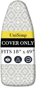 UniSimp Ironing Board Cover and Pad 18"x49" Extra Thick Natural Cotton by UniSimp