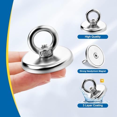 VNDUEEY Strong Magnetic Hooks 20 Pack, 100 lbs Pulling Force Rare Earth - Image 4