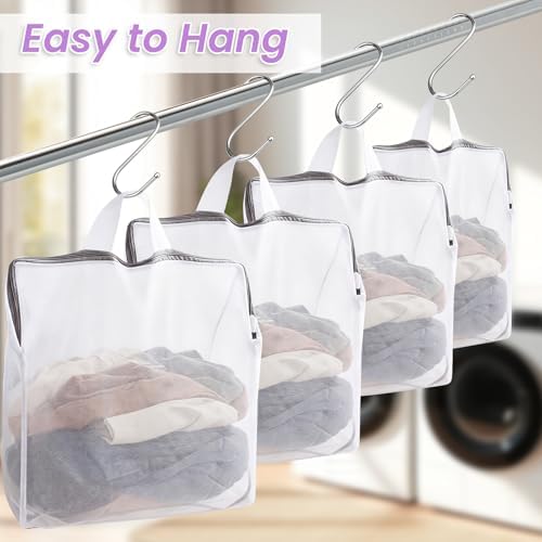 4Pcs Hanging Mesh Laundry Bags for Socks and Delicates - Image 4