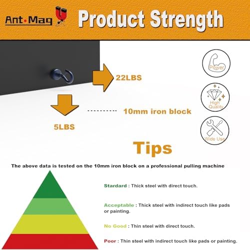 Ant Mag Magnetic Hooks Heavy Duty 22LBS Strong Magnet Snap Hooks 8 Pack - Image 3