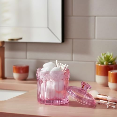 RUIAN Pink Glass Qtip Holder - Image 3