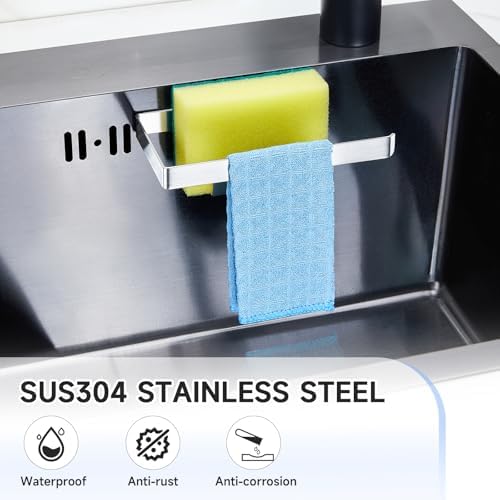 Sponge Holder for Kitchen Sink, Adhesive Dishcloth Holder, Dish Sponge Kitchen - Image 4