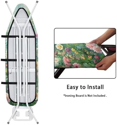 Green Flowers Ironing Board Cover and Pad Standard Size Durable Iron Board - Image 5