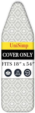 UniSimp Ironing Board Cover and Pad 18"x54" Extra Thick Natural Cotton Scorch & by UniSimp