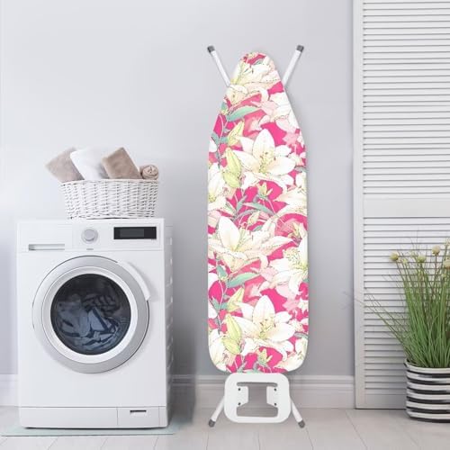 Lily Flower Steam Ironing Board Cover, Sketch Lilies Flowers 15x54 Inch - Image 3