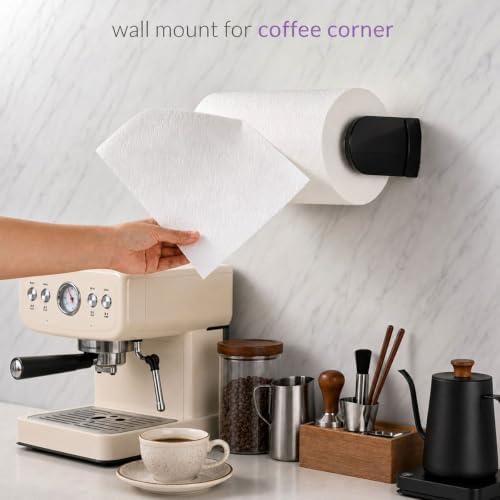 simpletome ONE Hand Tear Paper Towel Holder Under Cabinet Adhesive or Drilling - Image 3