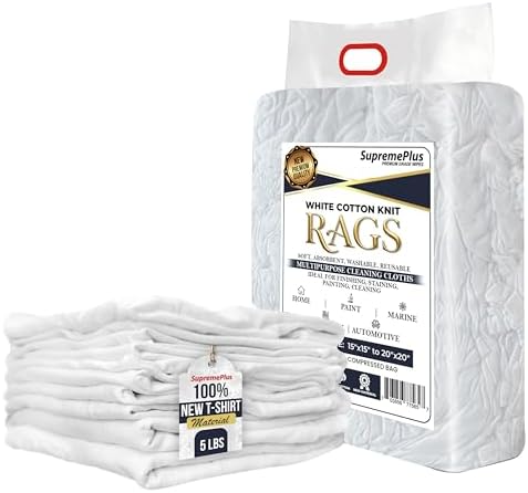 Premium New White Cotton Knit T-Shirt Rags by SupremePlus