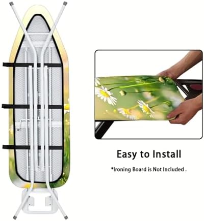 Nuxovilar White Daisy Yellow Floral Ironing Board Cover 15x54 - Image 5