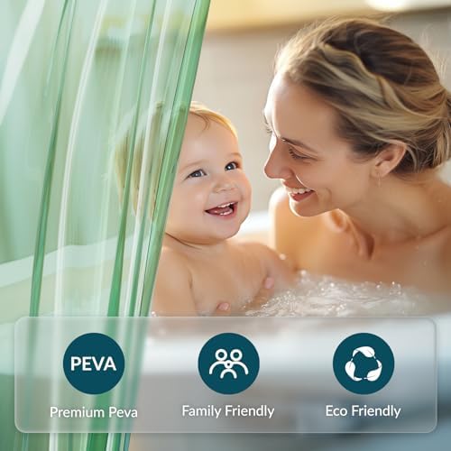 Titanker Shower Curtain Liner, Plastic Shower Liner PEVA 72 x 72 Lightweight - Image 2