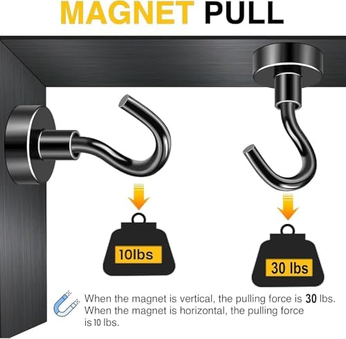 DIYMAG Magnetic Hooks, Strong Magents 10 Pack 30lbs - Image 5
