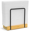Wican Napkin Holder for Table, Bamboo Iron Standing Napkin Dispenser by Wican