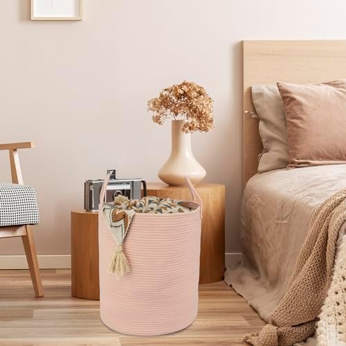 XUANGUO Cotton Rope Laundry Basket Hamper - Image 5