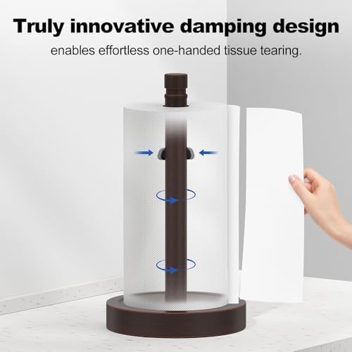 Bronze Paper Towel Holder Countertop, One-Handed Tear, Stainless Steel - Image 2