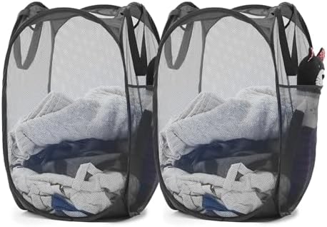 TECHMILLY Upgraded 105L Collapsible Mesh Pop Up Laundry Hamper by TECHMILLY