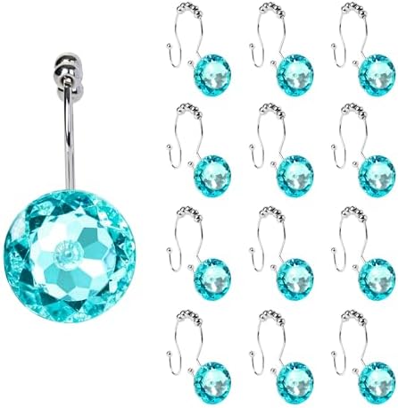 Sunlit Luxury Design Round Teal Blue Diamond Crystal Gem Bling by Sunlit