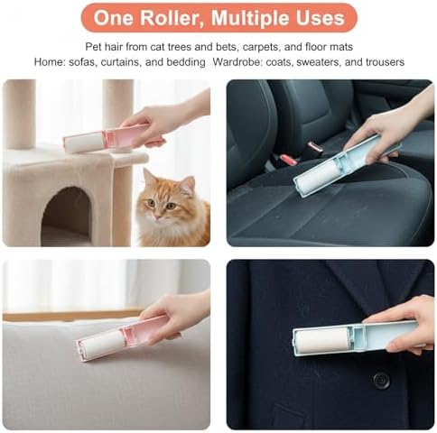 Mini Travel Lint Roller, 4 Handles + 12 Refills, 360 Sheets Total - Image 5