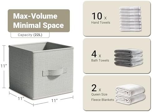 LayerSpace 4 Pack Foldable Fabric Closet Storage Bins, 11Inch Organizer Cubes - Image 3