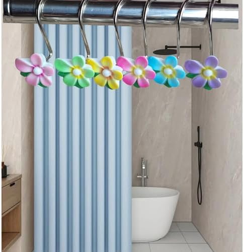 Two Fish Home Fashions Set of 12 Decorative Christmas Tree Resin Shower Curtain - Image 6