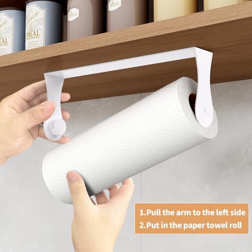 Paper Towel Holder Under Cabinet, Wall Mount, Adhesive or Drilling - Image 3
