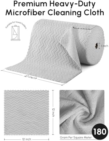 Microfiber Cleaning Cloths Roll 75 Pack 12x12 Inch Lint Free - Image 3