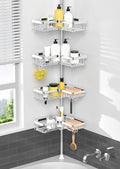 KEGII Corner Shower Caddy Tension Pole, Bathroom Storage Shelf by KEGII