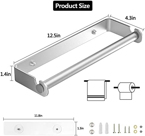 Under Cabinet Paper Towel Holder, Adhesive or Drill Mount Paper Towel Holder - Image 2