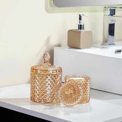 2 Pack Glass Qtip Holder, Apothecary Jars - Image 3