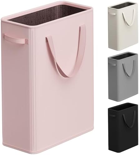 Optish 50L Pink Slim Laundry Hamper, Narrow Laundry Basket by Optish