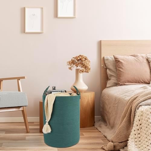 XUANGUO Cotton Rope Laundry Basket Hamper - Image 5