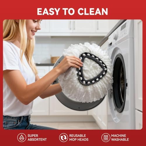 12 Pack Mop Heads Replacements, EasyWring Mop Head Refills - Image 5