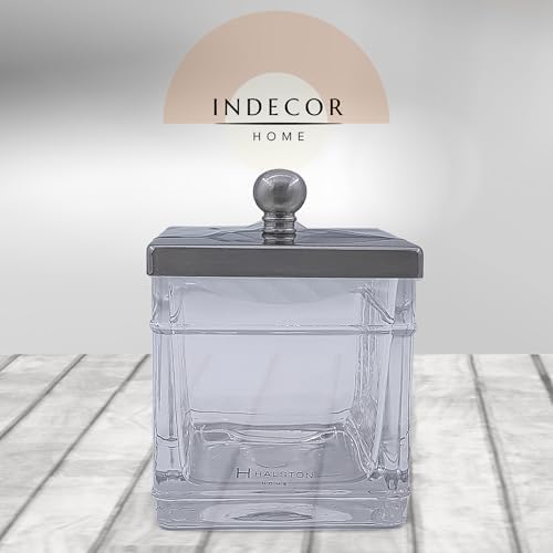 Clear Transparent Hotel Style Apothecary Tempered Glass Canister Jar W/ Matte - Image 2