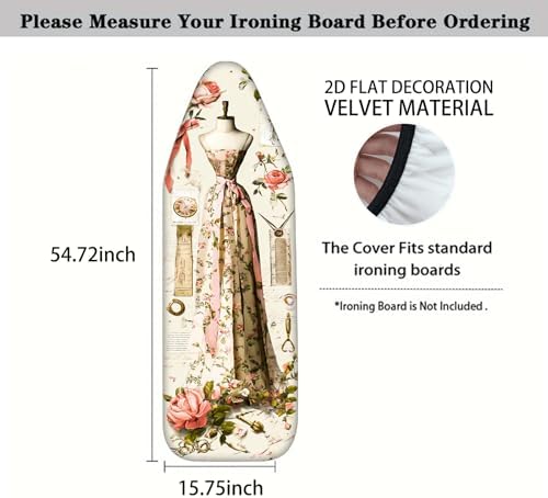 Nuxovilar Floral Dress Form Ironing Board Cover 15x54 Polyester - Image 4