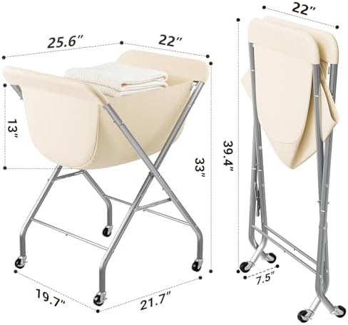ELYKEN Laundry Basket with Wheels, Collapsible Laundry Hamper - Image 3