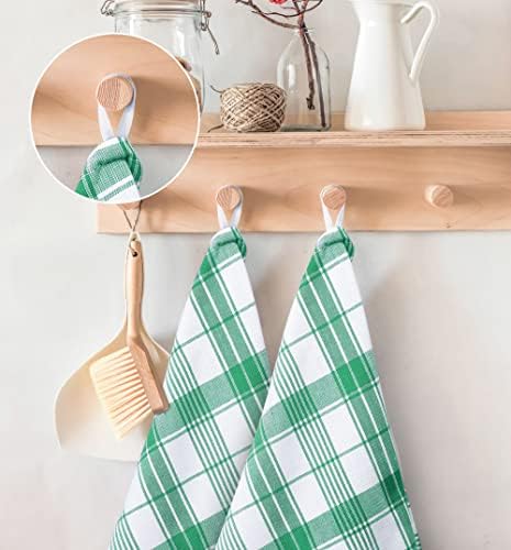 Utopia Towels Green & White Dish Towels 100% Ring Spun Cotton Highly Absorbent - Image 2