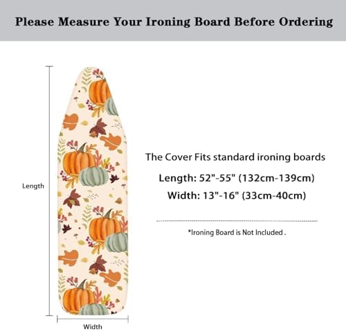 Fall Pumpkin Ironing Board Cover Dust Cover, Autumn Maple Leaves Iron Board - Image 6