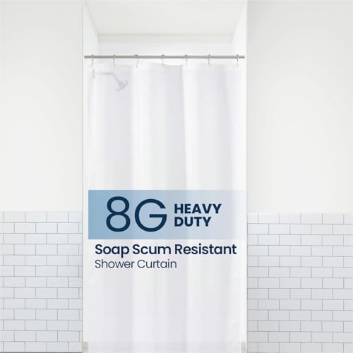 LiBa Shower Curtain PEVA 8G, 36x72 Inch Waterproof White by Liba