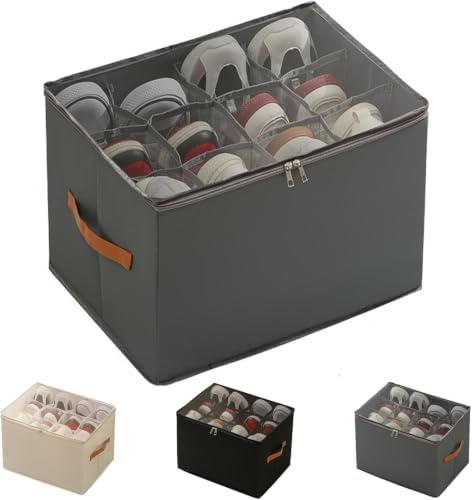 Oxford Fabric Foldable Design Shoe Organizer, Storage Box, Large Capacity by Unknown